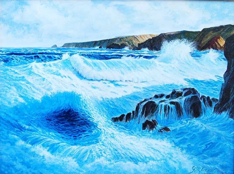 Power of the Sea, acrylic on board painting by George Kitching