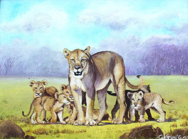 The Nursery, acrylic on board painting by George Kitching